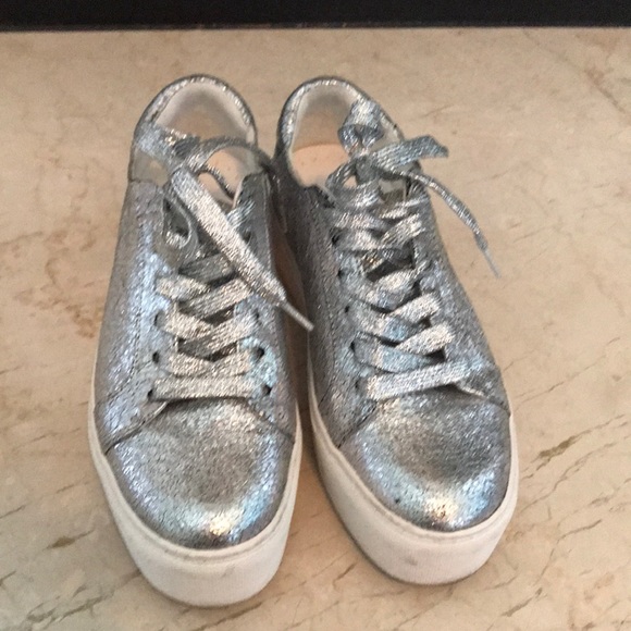 silver platform sneakers